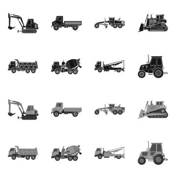 Isolated object of build and construction logo. Set of build and machinery stock Stockillustratie