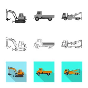 Isolated object of build and construction sign. Set of build and machinery stock Stock-Illustration
