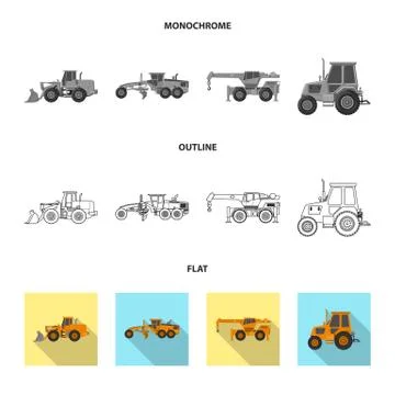 Isolated object of build and construction icon. Set of build and machinery stock 스톡 일러스트