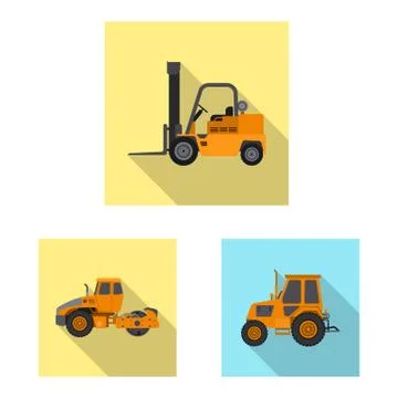 Isolated object of build and construction logo. Set of build and machinery Stock-Illustration