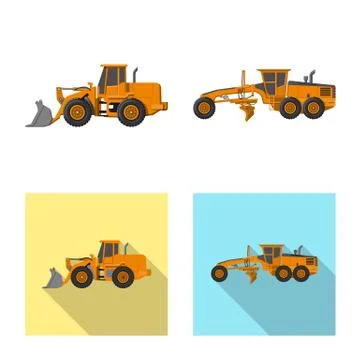 Isolated object of build and construction logo. Set of build and machinery Stock-Illustration