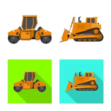 Isolated object of build and construction sign. Set of build and machinery Stock-Illustration