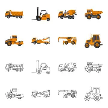 Isolated object of build and construction symbol. Set of build and machinery Stock Illustration