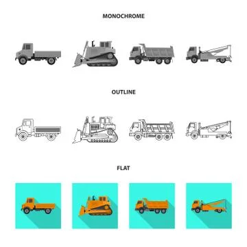 Isolated object of build and construction symbol. Set of build and machinery 스톡 일러스트