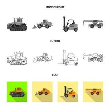 Isolated object of build and construction logo. Set of build and machinery 스톡 일러스트