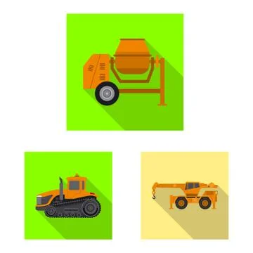 Isolated object of build and construction icon. Set of build and machinery Stock Illustration