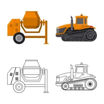 Isolated object of build and construction sign. Collection of build and 스톡 일러스트