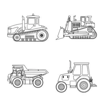 Isolated object of build and construction symbol. Set of build and machinery Illustrazione stock