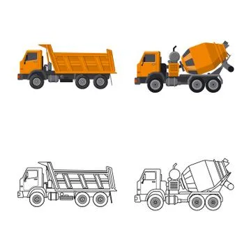 Isolated object of build and construction logo. Set of build and machinery 스톡 일러스트