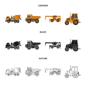 Isolated object of build and construction symbol. Set of build and machinery 스톡 일러스트
