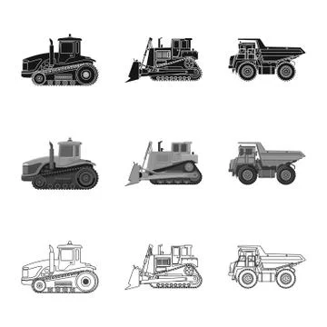 Isolated object of build and construction sign. Collection of build and Stock Illustration