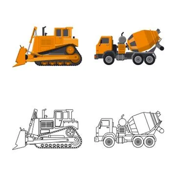 Isolated object of build and construction logo. Collection of build and Stock-Illustration