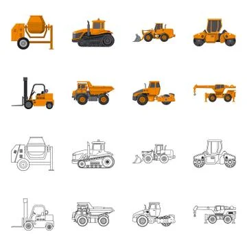 Isolated object of build and construction logo. Collection of build and Stock Illustration