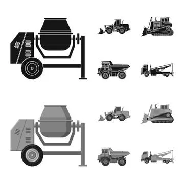 Isolated object of build and construction icon. Collection of build and 스톡 일러스트