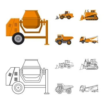 Isolated object of build and construction symbol. Set of build and machinery Stock Illustration