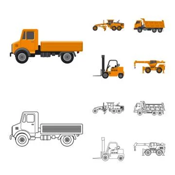 Isolated object of build and construction logo. Collection of build and Illustrazione stock