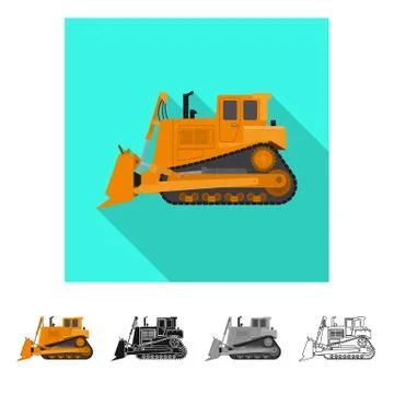 Isolated object of build and construction logo. Set of build and machinery stock Stock Illustration