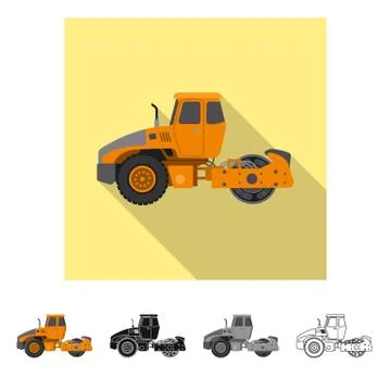Isolated object of build and construction logo. Set of build and machinery stock Stock Illustration