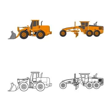Isolated object of build and construction icon. Set of build and machinery stock Stock-Illustration