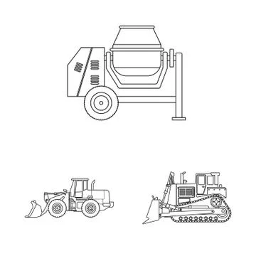 Isolated object of build and construction icon. Collection of build and Stock Illustration