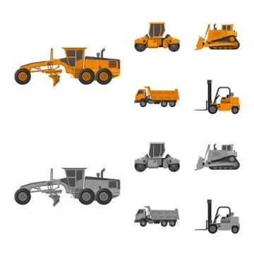 Isolated object of build and construction logo. Collection of build and Stock Illustration