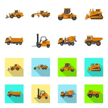 Isolated object of build and construction logo. Set of build and machinery Stock Illustration