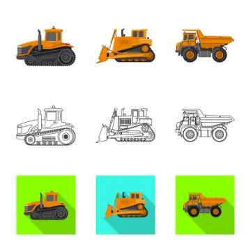 Isolated object of build and construction logo. Set of build and machinery stock 스톡 일러스트