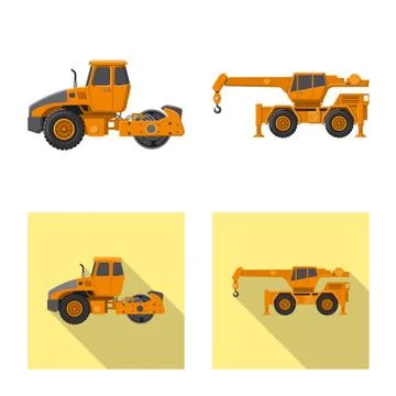 Isolated object of build and construction logo. Set of build and machinery stock 스톡 일러스트