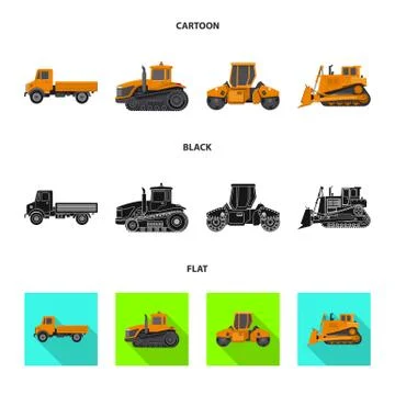 Isolated object of build and construction logo. Collection of build and Stock Illustration