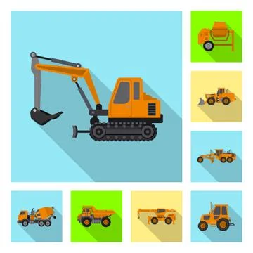 Isolated object of build and construction icon. Set of build and machinery stock Stock Illustration