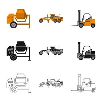 Isolated object of build and construction icon. Collection of build and Illustrazione stock