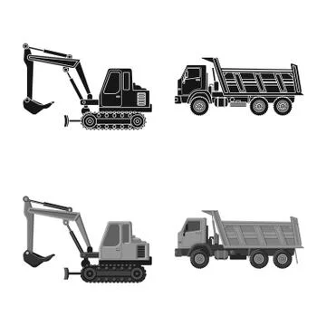 Isolated object of build and construction logo. Collection of build and Illustrazione stock