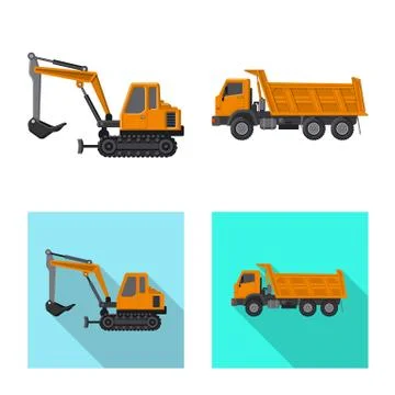 Isolated object of build and construction icon. Collection of build and Illustrazione stock