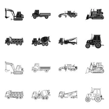 Isolated object of build and construction logo. Collection of build and 스톡 일러스트