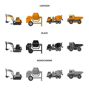 Isolated object of build and construction logo. Collection of build and Stock Illustration