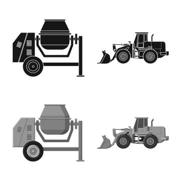 Isolated object of build and construction icon. Collection of build and Stock Illustration