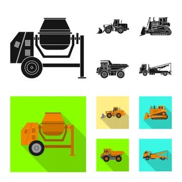 Isolated object of build and construction sign. Collection of build and Stock Illustration