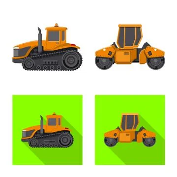 Isolated object of build and construction sign. Collection of build and Illustrazione stock