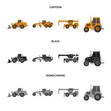 Isolated object of build and construction sign. Set of build and machinery 스톡 일러스트