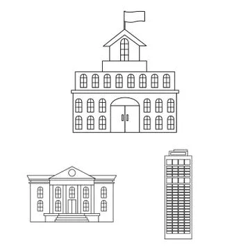 Isolated object of building and city symbol. Collection of building and business Ilustración de archivo