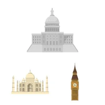 Isolated object of building and city logo. Set of building and business vector Ilustración de archivo