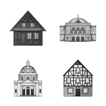 Isolated object of building and city logo. Set of building and business vector Ilustración de archivo
