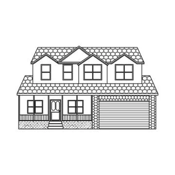 Isolated object of building and front sign. Set of building and roof stock Ilustración de archivo