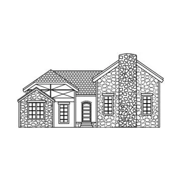 Isolated object of building and front logo. Set of building and roof vector icon Ilustración de archivo