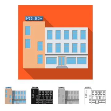 Isolated object of building and front sign. Set of building and roof stock Ilustración de archivo