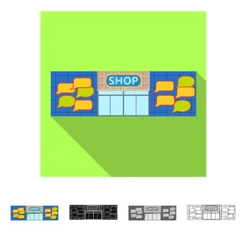 Isolated object of building and front symbol. Collection of building and roof Ilustración de archivo