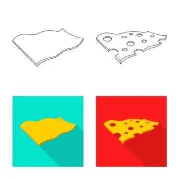 Isolated object of burger and sandwich sign. Set of burger and slice stock Stock Illustration