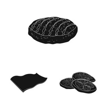 Isolated object of burger and sandwich sign. Set of burger and slice stock Stock Illustration