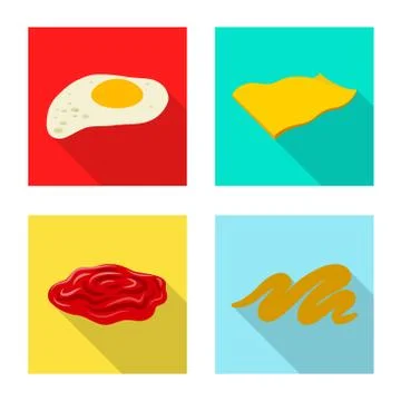 Isolated object of burger and sandwich icon. Collection of burger and slice Stock Illustration