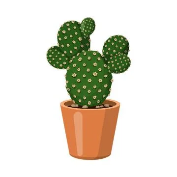 Isolated object of cactus and pot symbol. Set of cactus and cacti stock vector イラスト素材